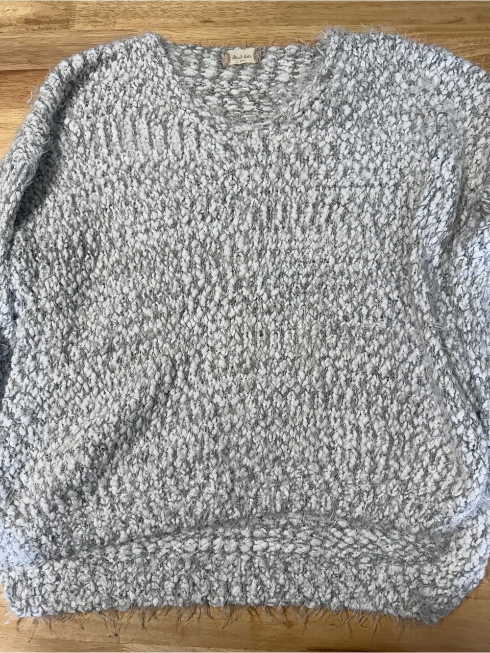 Altar’d State Women’s S/M Chunky Knit Sweater Gray White High